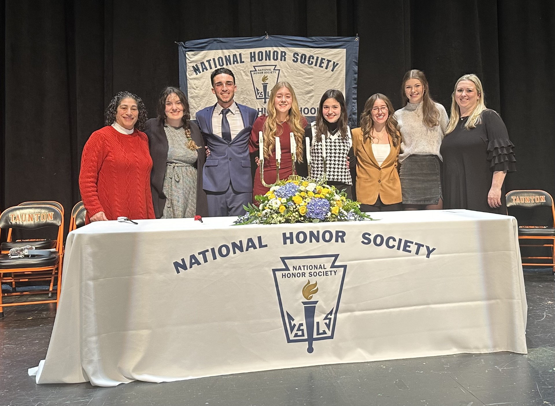Photo of National Honor Society officers and advisors